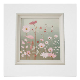 Pôster Modern Wildflower Illustration Japandi Home Decor