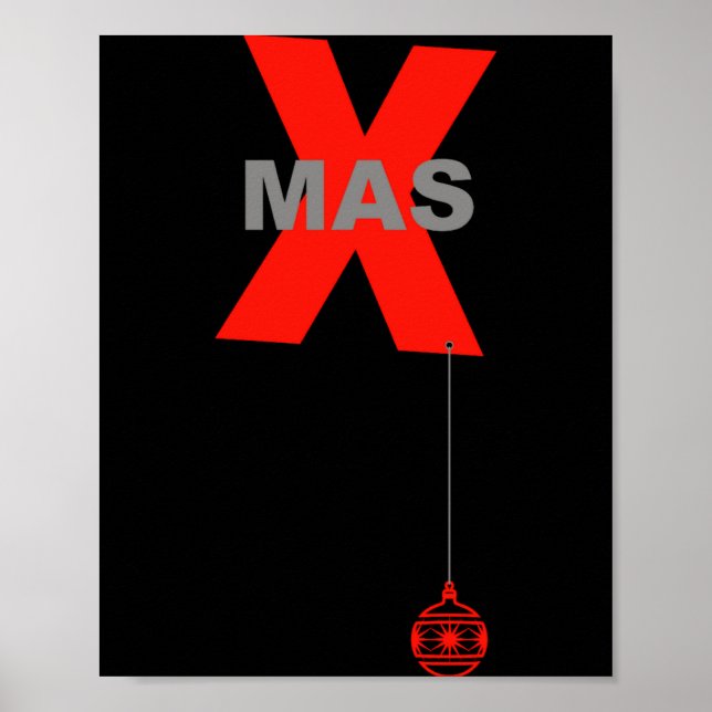 Poster Modern Xmas With Christmas Tree Ornament  (Frente)