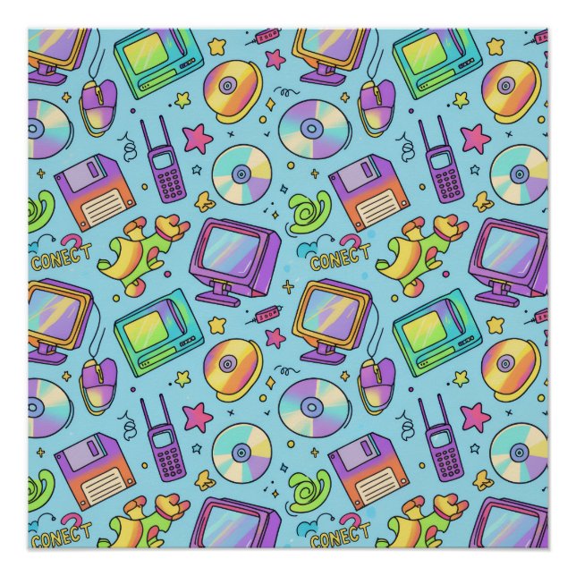 Pôster Modern Y2K Retro Tech Aesthetic Art Poster (Frente)