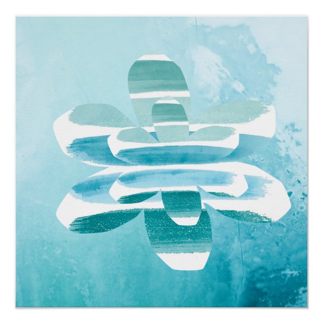 Pôster Modern Zen Blue Poster – Minimal Abstract Wall Art (Frente)