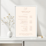 Poster Moderna, Arte em Linha, Mulher, Leafe, Salão, Pric<br><div class="desc">Moderna,  Arte em Linha,  Mulher,  Leafy,  Salão,  Poster de Pricelista Branco.</div>