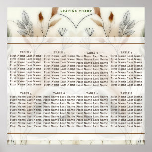 Poster Moderna Cadeira Botânica Boho com Verdura Fina