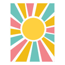 poster moderna de explosão solar hippie dos anos 6