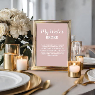 Poster Moderna minha água quebrou o sinal do Jogo do Chá 