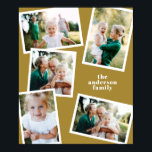Poster Moderna mostarda multifoto-família decor<br><div class="desc">Na moda moderno orçamento multifamília de fotos decor. A mostarda e a cor branca podem ser alteradas.</div>