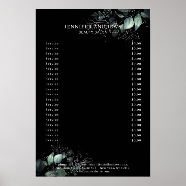 Poster Moderne, Greenery Black (Frente)