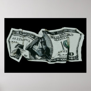 Poster Moderno Abandonado $100 Bill Design