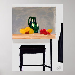Poster Moderno Abstém-se de Mesa e Parada com Vida Estáti