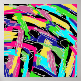 Poster Moderno Abstrato em Cores de Arco-Íris
