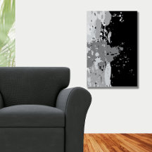 Moderno Abstrato Preto e Cinza Tinta Espalhada