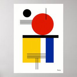 Poster Moderno Bauhaus Geométrico Abstrato Minimalista