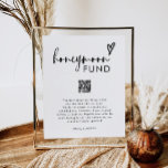 Poster Moderno Boho Honeymoon Fundo QR Wishing Bem Sinal<br><div class="desc">Moderno Boho Honeymoon Fundo QR Wishing Bem Sinal</div>