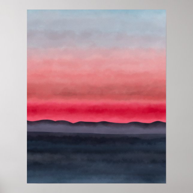 Poster Moderno Colorida Abstrato Beach Sunset (Frente)