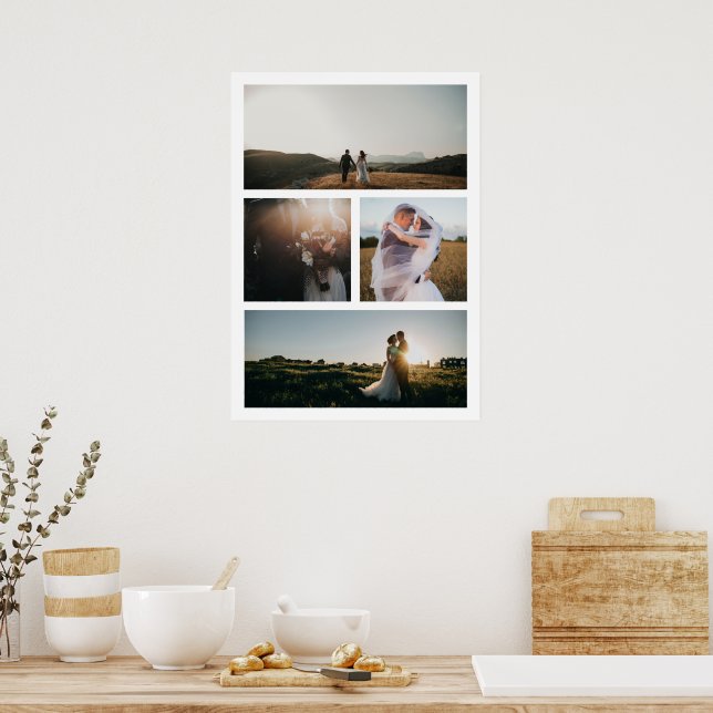 Poster Moderno de Colagem de Fotos Simples (Cozinha)