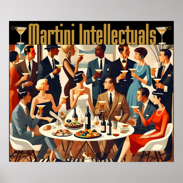 Poster Moderno de Meados do Século Os Intelectuais do Mar (Frente)