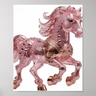 Poster Moderno Design Ousado de UNICÓRNIO ROSA Prata