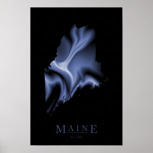 Poster moderno do mapa de Maine