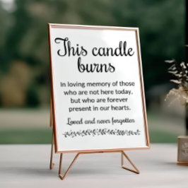 Poster Moderno Este Candle Burns Memorial Casamento