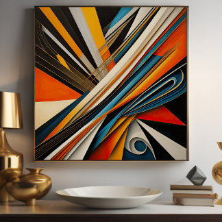 Poster Moderno Futurismo De Design Abstrato IX