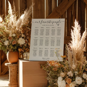 Poster Moderno Gráfico de Assentos de Casamento Elegante