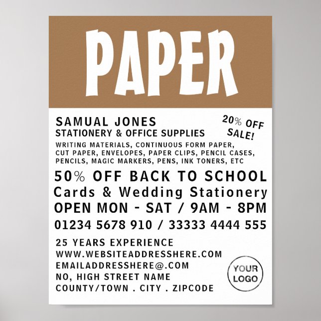 Poster Moderno, Material de Papelaria e Escritório (Frente)