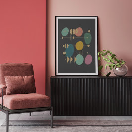 Poster Moderno Meio século da Idade do Espaço Atômica