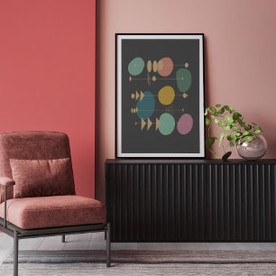 Poster Moderno Meio século da Idade do Espaço Atômica