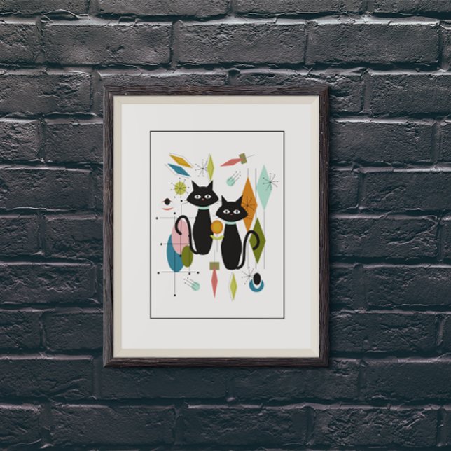 Pôster Moderno Meio século de Gatos Cortes (Criador carregado)