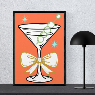 Poster Moderno Minimalista Martini Cocktail Elegante Mode