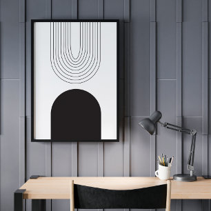 Poster Moderno Minimalista Meados do Século Abstrato Pret