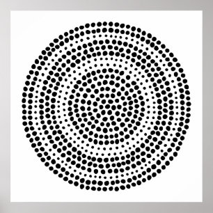 Poster Moderno Minimalista Ponto Geométrico Círculo Preto