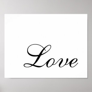 Poster Moderno Minimalista Preto e Branco Amor Elegante
