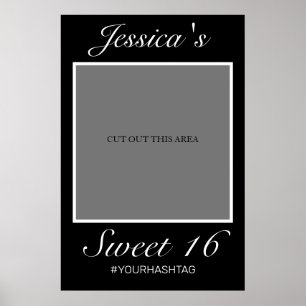 Poster Moderno Minimalista White Sweet 16 Foto Prop