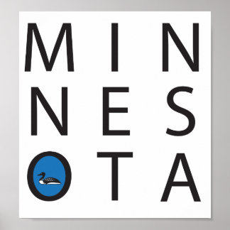 Poster Moderno Minnesota com um luar