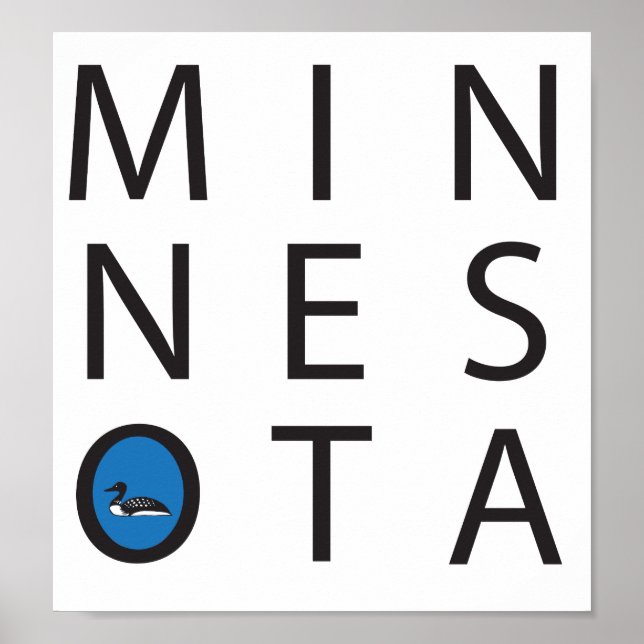Poster Moderno Minnesota com um luar (Frente)