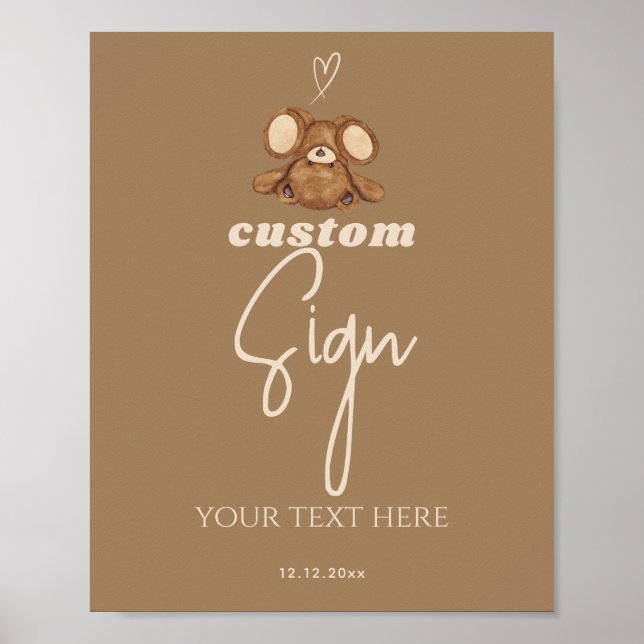 Poster Moderno Podemos Ampliar Chá de fraldas De Espera (Frente)