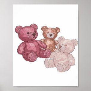 Poster Moderno Printa de TRÊS URSINHOS Prata