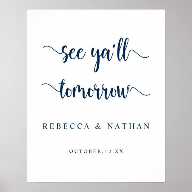 Poster Moderno Rústico, Vejo todos amanhã Cartaz (Frente)