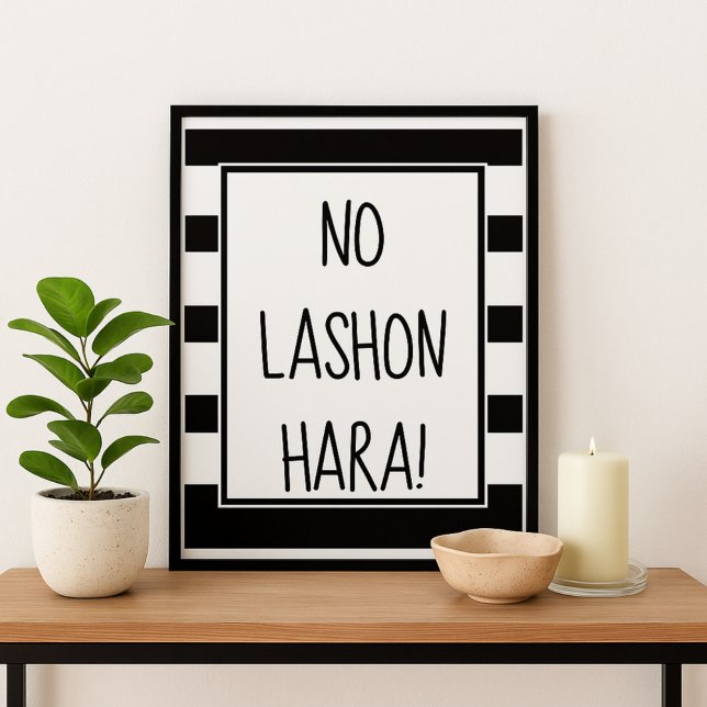 Poster Moderno Sem Lashon Hara Preto e Branco (Criador carregado)