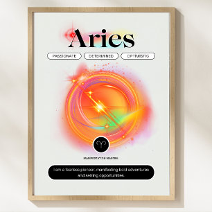 Poster Moderno - Sinal Zodiac - Cota ARIES   Elemento Fog