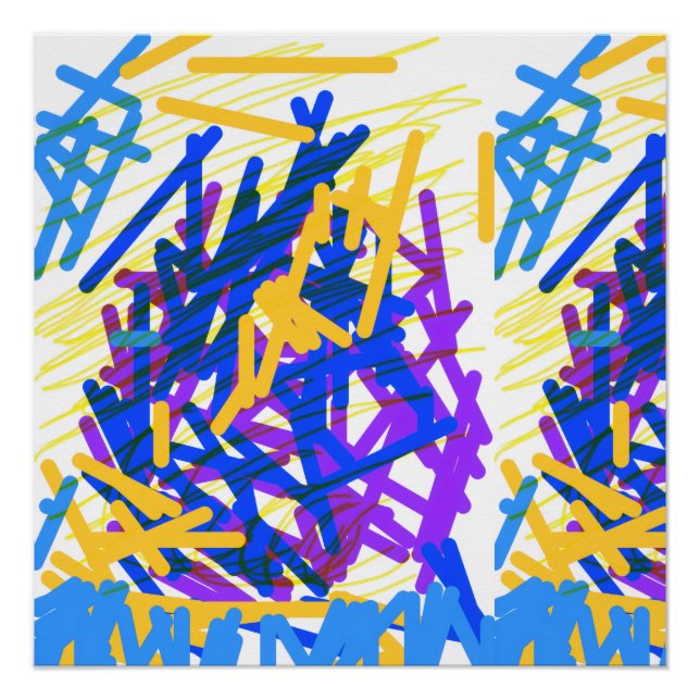 Pôster Moderno Splash de Tinta Festivo Abstrato (Frente)