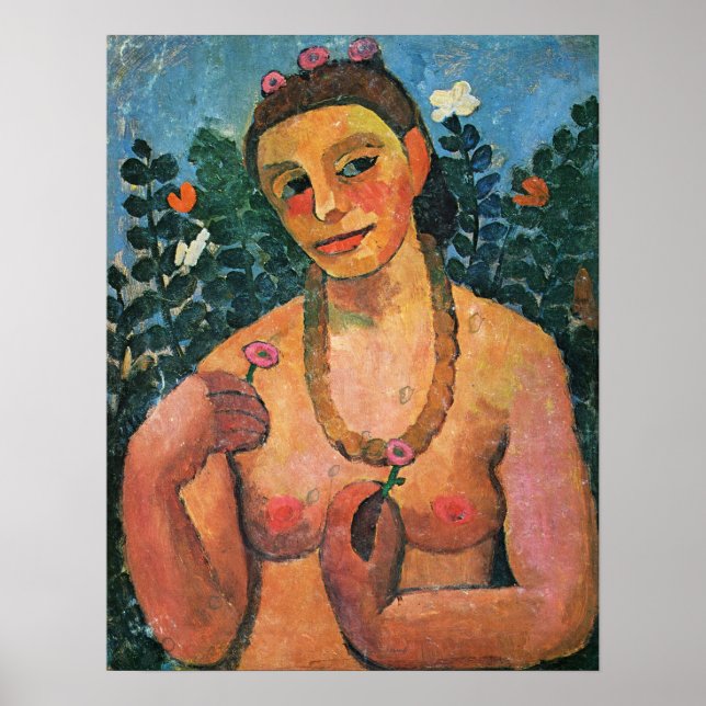 Poster Modersohn-Becker - Autorretrato 1906 (Frente)