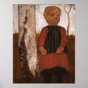 Poster Modersohn-Becker - Criança Em Vestido Vermelho 19