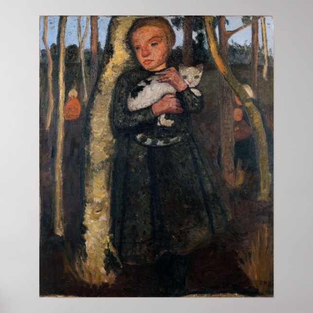 Poster Modersohn-Becker - Garota Na Floresta Birch (Frente)