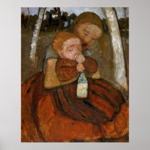 Poster Modersohn-Becker - Rapariga Com Toddler 1905