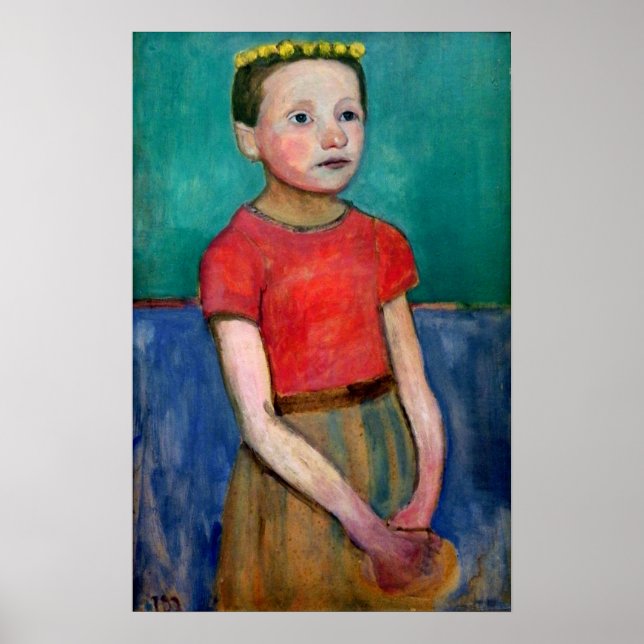 Poster Modersohn-Becker - Retrato Da Garota Italiana 1906 (Frente)