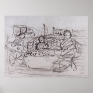 Poster Modersohn-Becker - Três Mulheres Num Mercado