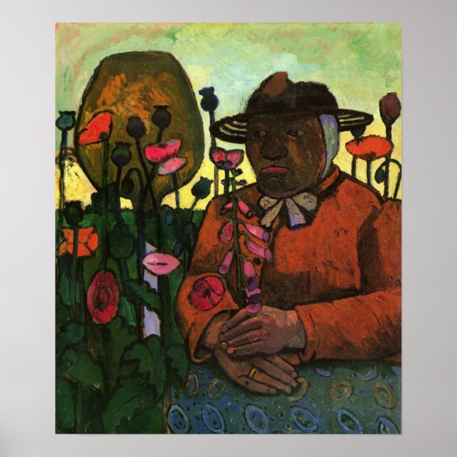 Poster Modersohn-Becker - Velha Mulher No Jardim 1906 (Frente)