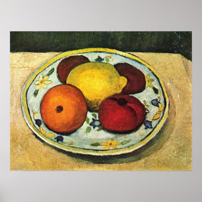 Poster Modersohn-Becker - Vida Estática Com Laranja-Limão (Frente)