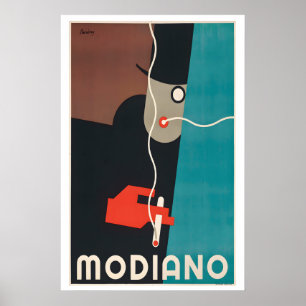 Poster Modiano por Robert Bereny Cartaz Vintage Art Déco